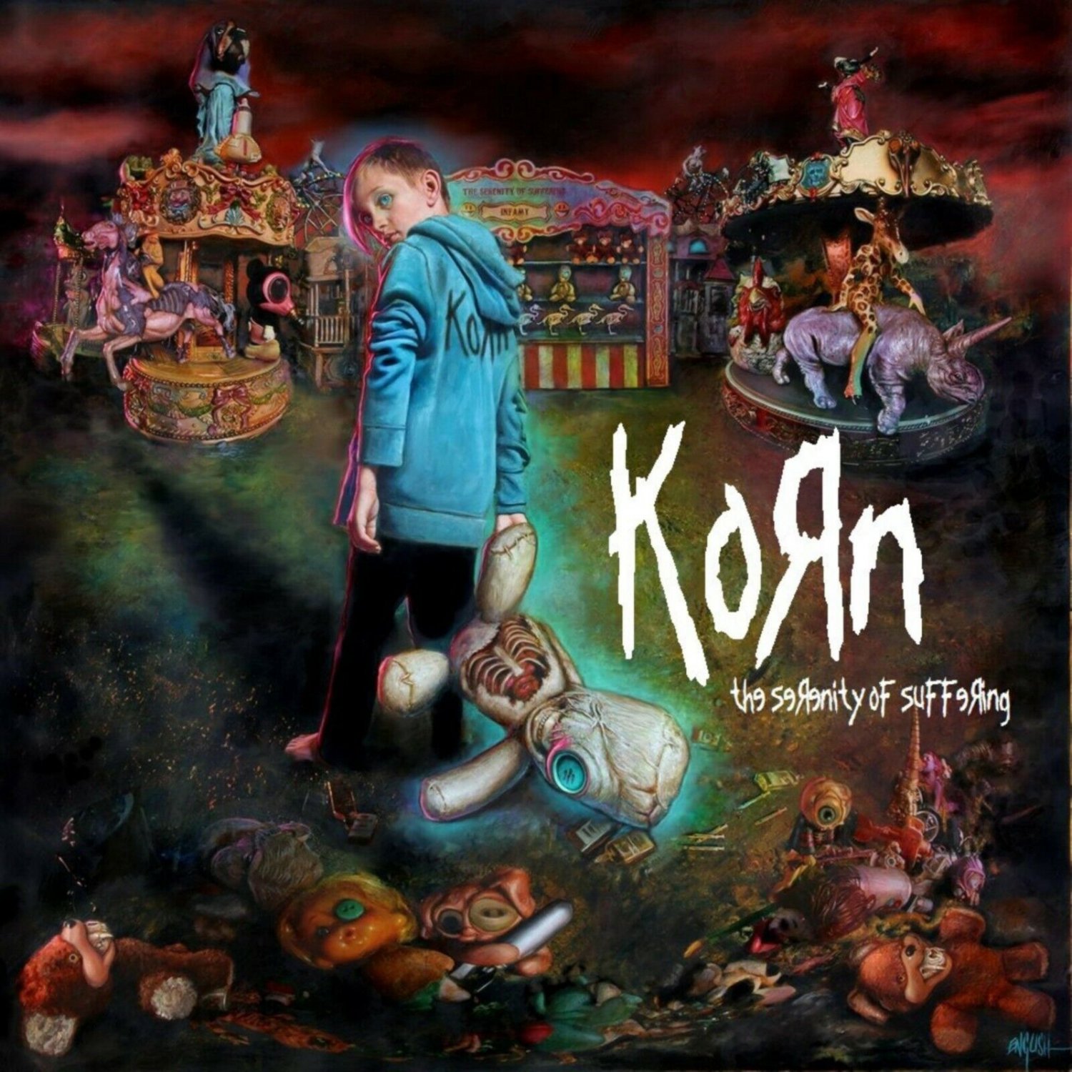 KORN The Serenity of Suffering BANNER 3x3 Ft Fabric Poster Flag album ...