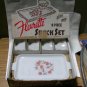 Anchorglass Milk Glass FLEURETTE (8) Piece Snack Set in original box. Anchor Hocking