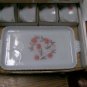 Anchorglass Milk Glass FLEURETTE (8) Piece Snack Set in original box. Anchor Hocking