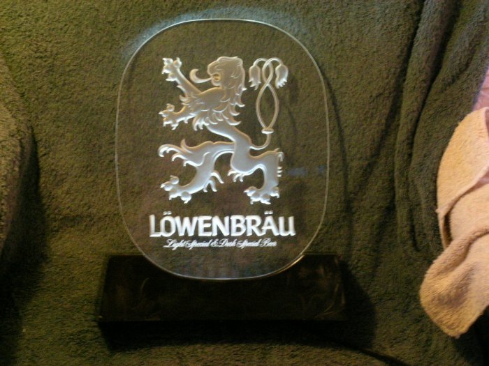 Löwenbräu Lowenbrau light beer breweriana acrylic 1978 Lakeside Ltd