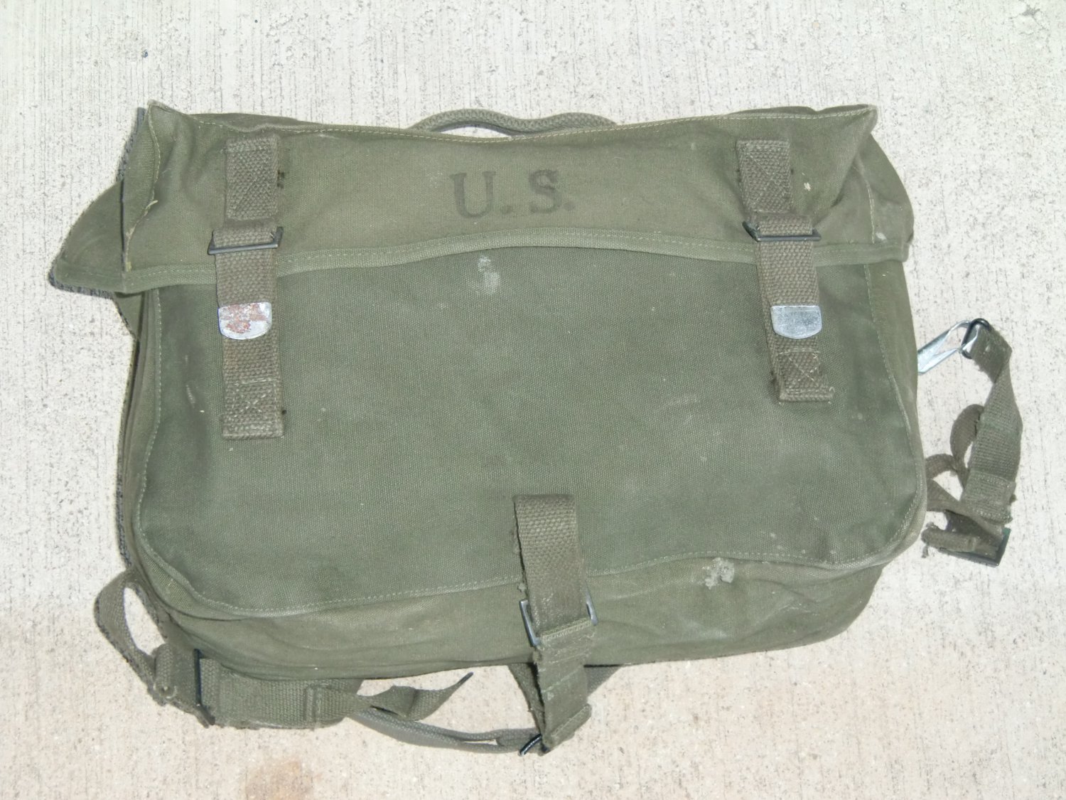 WWII USGI M1945 Cargo Field Pack Combat Military Army Olive Drab bag