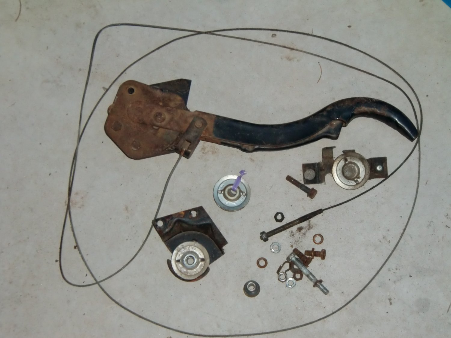 Parking/Hand Brake, cable, pulleys used 1960 Chevrolet Corvair, model