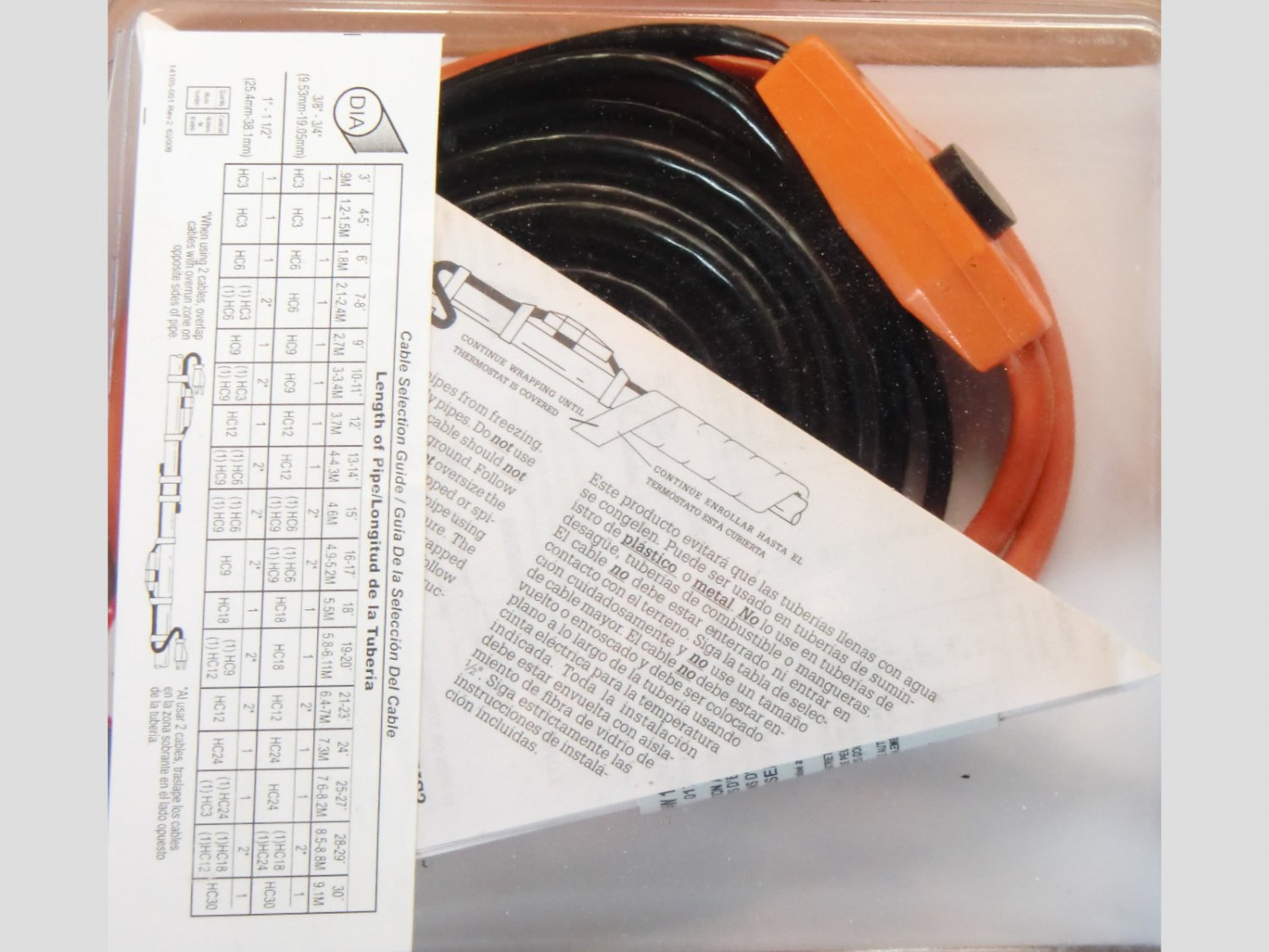 Thermwell Frost King HC12 Electric Water Pipe Heat Tape 12 Feet Heating Cable