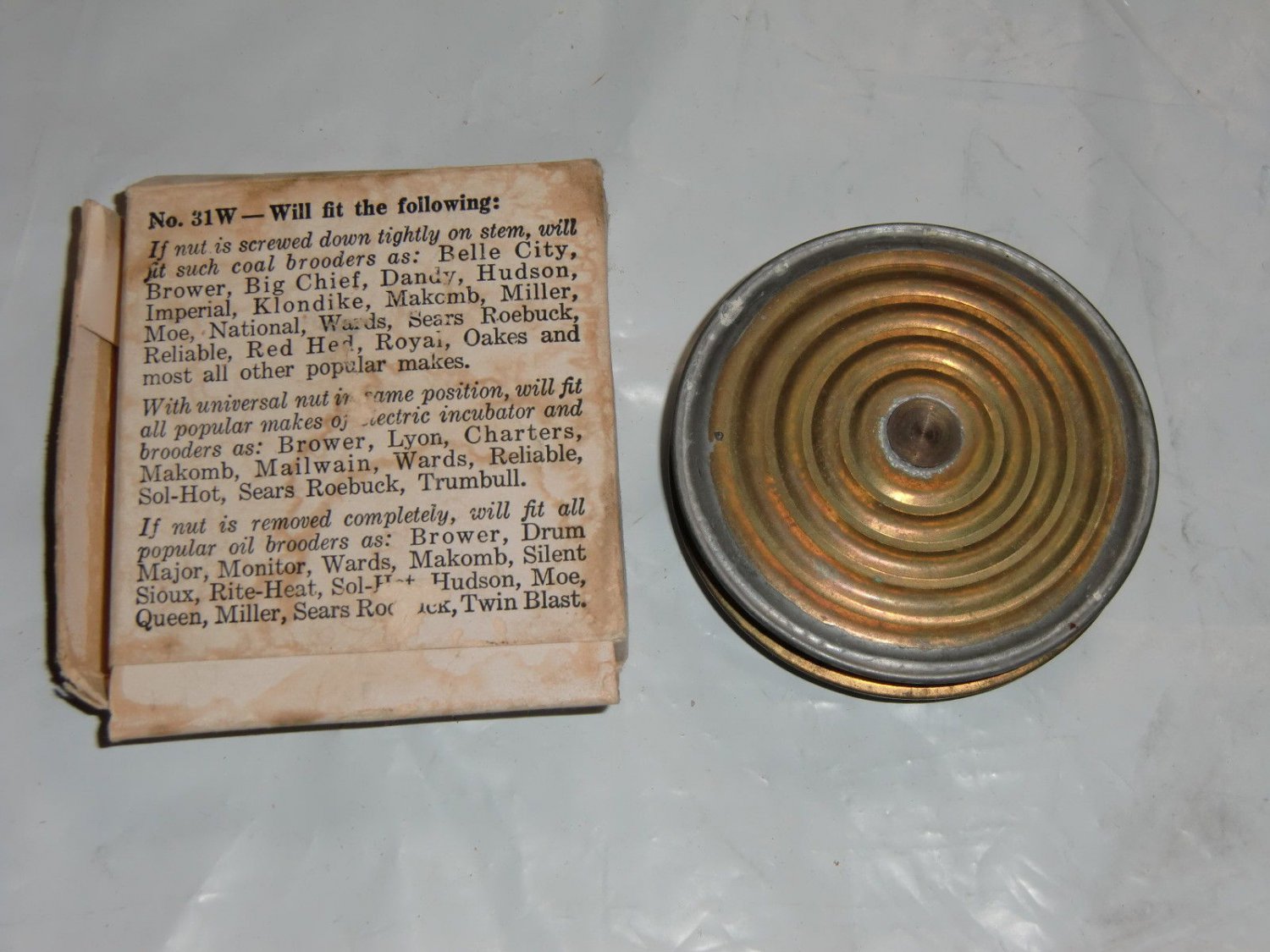 Browers Thermostat Wafer Poultry chicken femal warmers Brooder Incubator Vintage