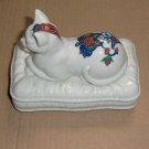 Byzantium Cat Porcelain Trinket Box Japan Elizabeth Arden Moorish Turkish Paisle