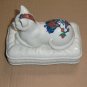 Byzantium Cat Porcelain Trinket Box Japan Elizabeth Arden Moorish Turkish Paisle