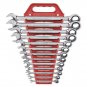 Brand New GearWrench 9312 13-Piece SAE Ratcheting Wrench Set Chrome 1/4-1 in