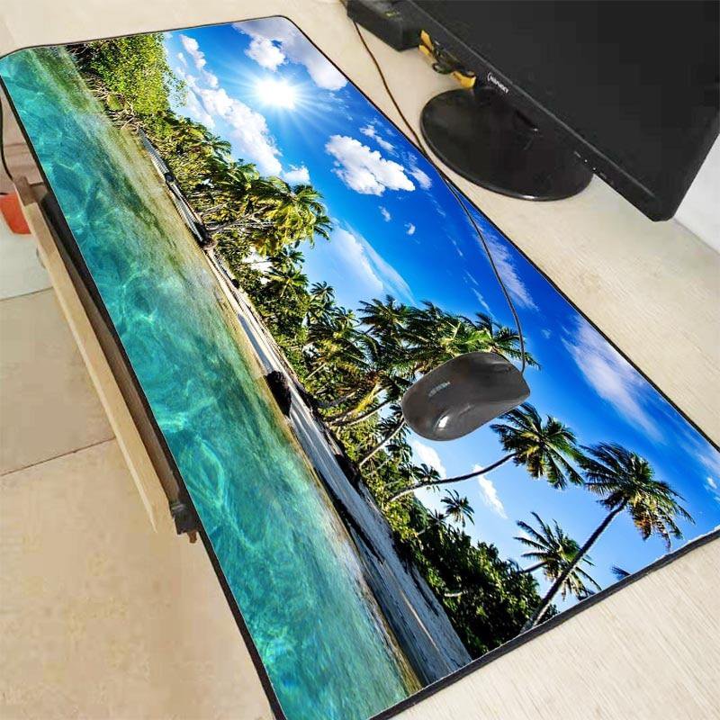 Palm Trees Beach 400X900X4MM Mouse Pad