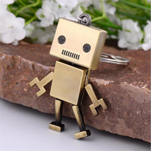 Cute Alloy Robot Keychain