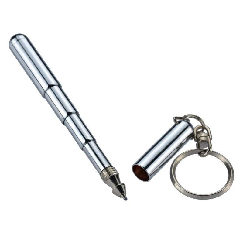 Stainless Steel Ballpoint Pen Keychain