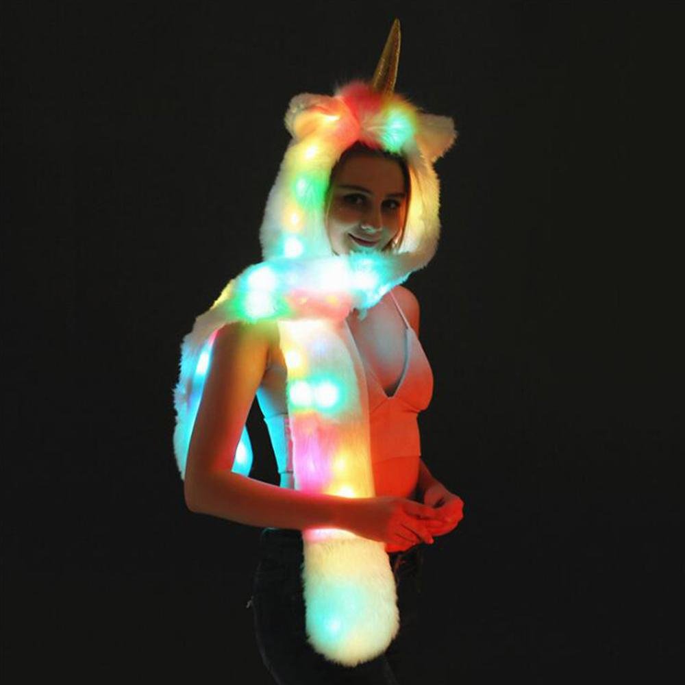 LED Faux Fur Hat Animal Unicorn