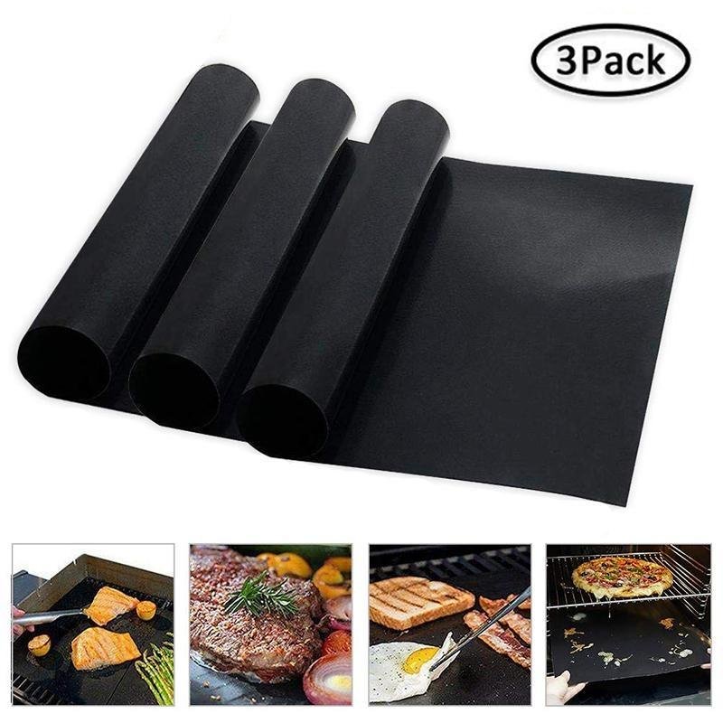 3 Pieces Reusable Non-Stick BBQ Grill Mat