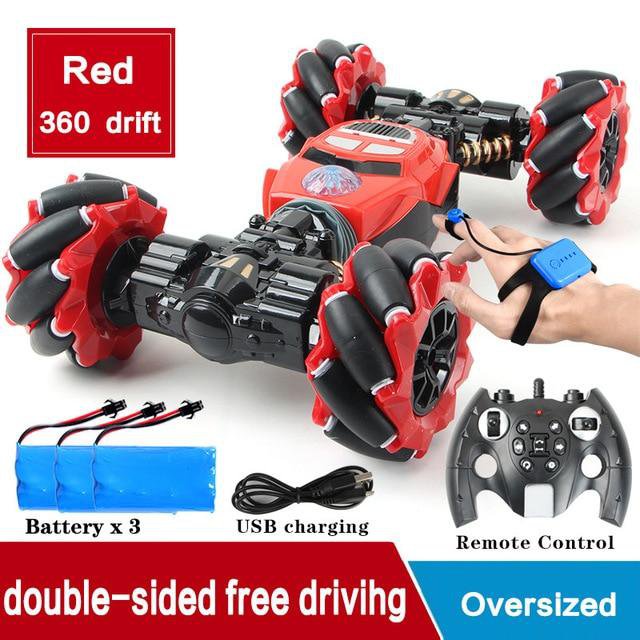 RC 4WD Radio Control Stunt Car Toy RED WITH WATCH REMOTE