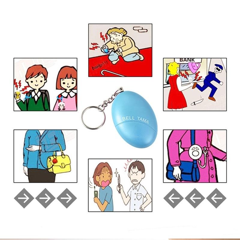 Self Defense Alarm Egg Shape Keychain