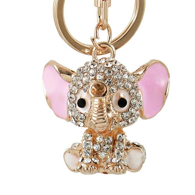 Crystal Elephant Keychain