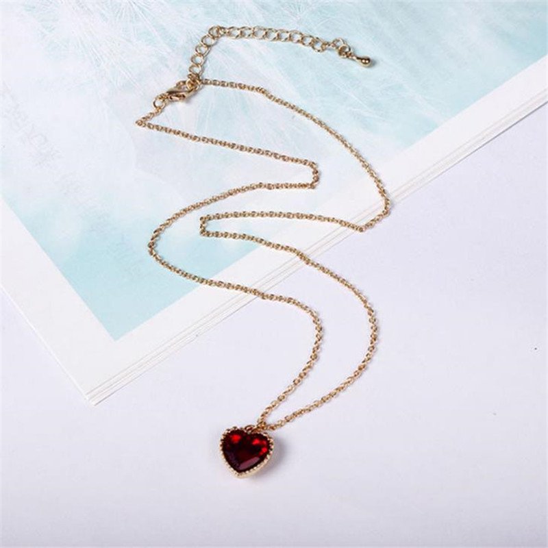 Red Glass Heart Necklace