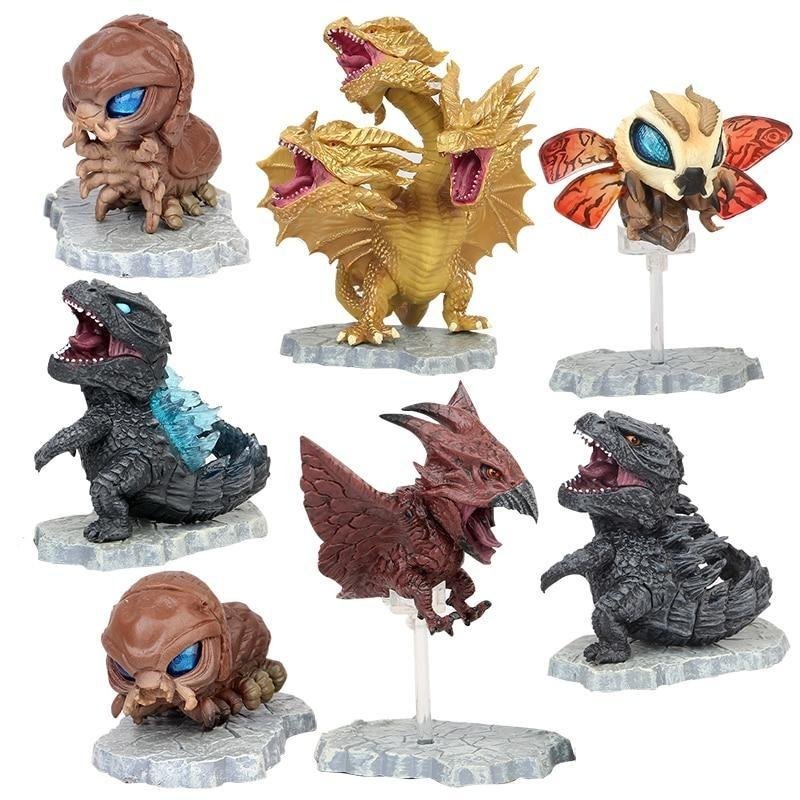 Cute Mini Gojira PVC Action Figure 7Pcs