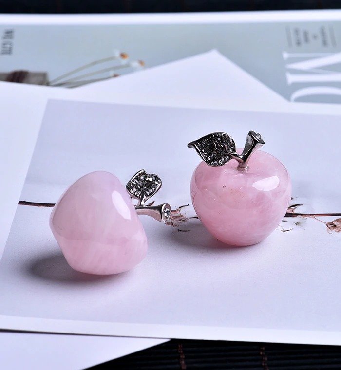 Natural Rose Quartz Pink Apple