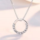 Round Crystal Zircon Silver Necklace
