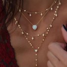Heart Shape Crystal Star Pendant Necklace