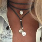 Retro Vintage Multi Layer Disc Pendant Necklace