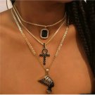 Beautiful Gold Cross Crystal Avatar Gem Necklace