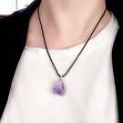 Natural Crystal Violet Color Stone Pendant Necklace