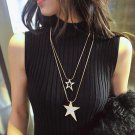 Hollow Rhinestone Star Pendant Necklace