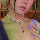 Purple Heart Crystal Totem Pendant Party Necklace