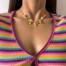 Cute Colorful Flowers Pendant Necklace