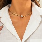 Simple Beautiful Gold Color Imitation Pearl Choker Necklace