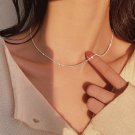 Silver Color Sparkling Clavicle Chain Choker Necklace