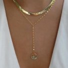 Golden Serenity: Elegant Gold Chain Necklace with Exquisite Pendant for Women