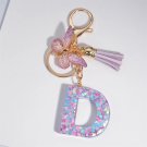 Dazzling D: Dreamy Sequin Keychain for Women