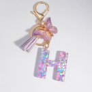 Harmony in Sparkle: Dreamy Sequin 'H' Keychain for Women