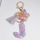 Jeweled Whimsy: Dreamy Sequin 'J' Keychain for Women