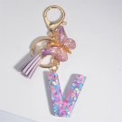 Velvet Radiance: Dreamy Sequin 'V' Keychain for Women
