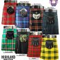 Irish National Men's 8 Yard Scottish Kilt Size 30 Waist Highland Tartan Kilt Casual Pleated Skirt