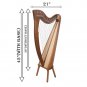Rosewood 28 String Claddagh Harp Walnut, Irish Lever Harp, Celtic Irish Harp