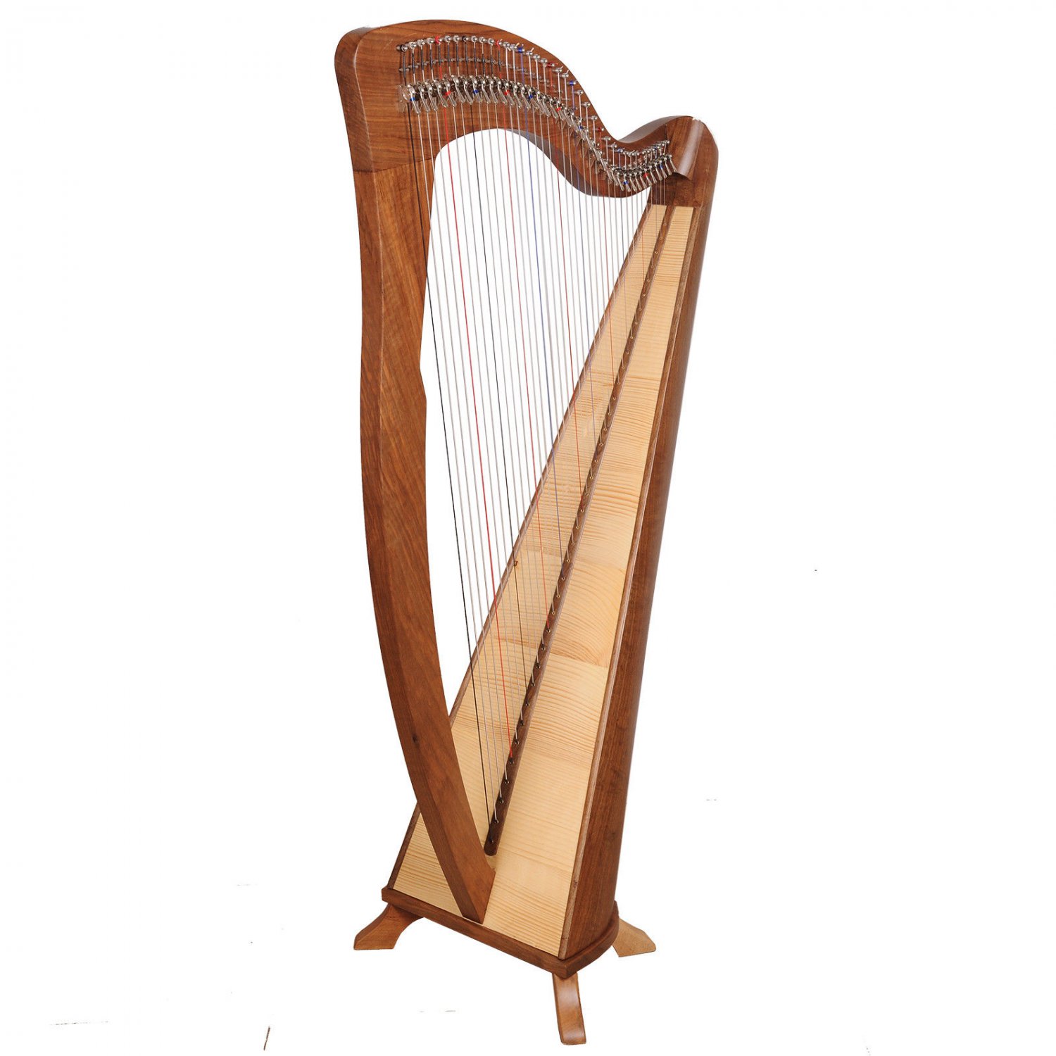 Rosewood 38 String Harp Walnut, Celtic Irish harp with Lever