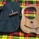 Traditional Irish Lyre Harp 10 Metal Strings Rosewood Free Carrying Case & Keys
