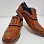 Ethan Tan and navy insert Leather Country Dressed Brogue Shoes