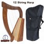 New Rosewood 12 Strings Harp Baby Harp Mini Harp With Free Bag and Tuning Key
