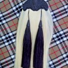 Highland Kilt Sporran White & Black Original Horse Hair Thistle Cantle Black