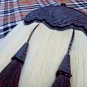 Highland Kilt Sporran White & Black Original Horse Hair Thistle Cantle Black
