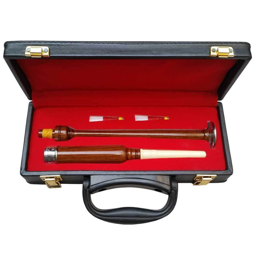 Brand New Rosewood Practice Chanter with Metal Ferrule Engraved & 2 Reeds