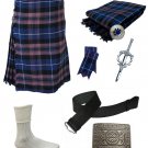 Scottish Pride Of Scotland Highland Tartan Kilt 8 PCs Set With Accessories