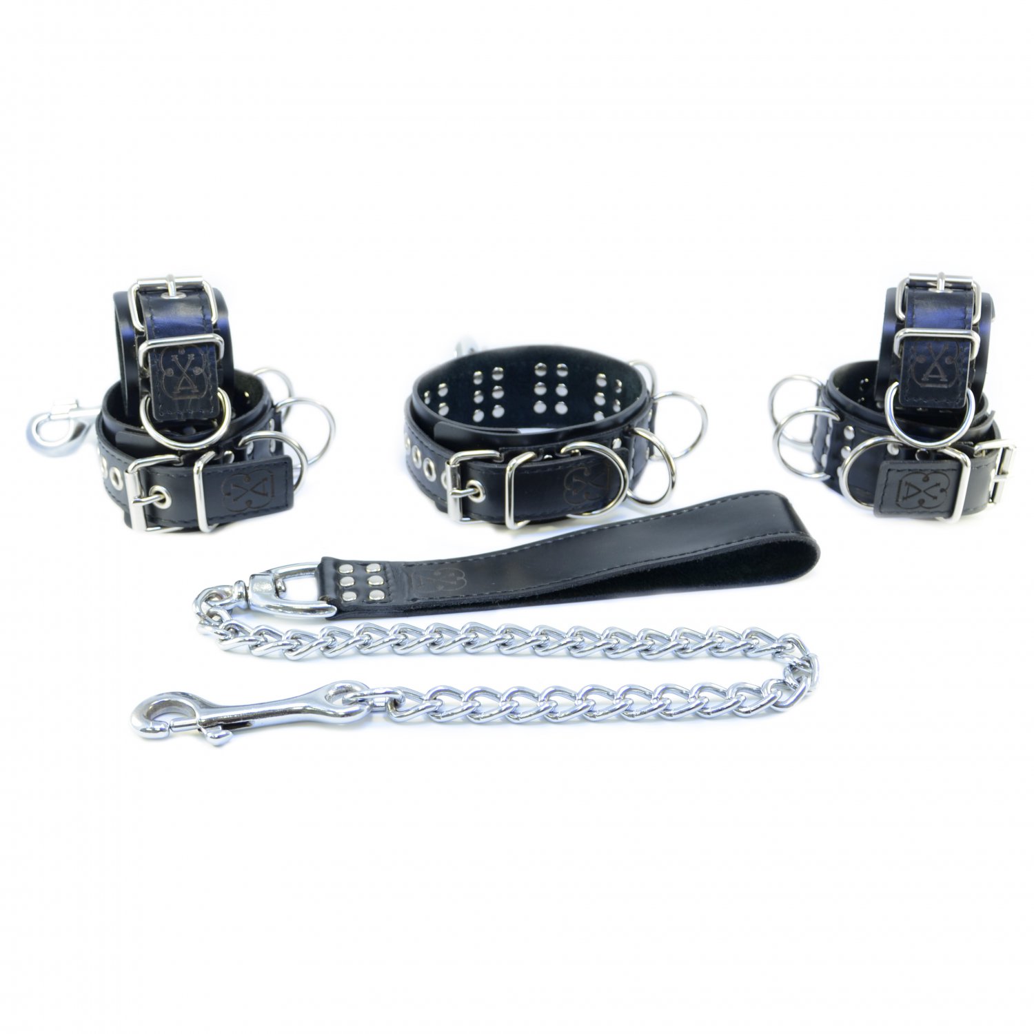 BDSM Devices genuine leather domination lead man whip leash Master submissi...
