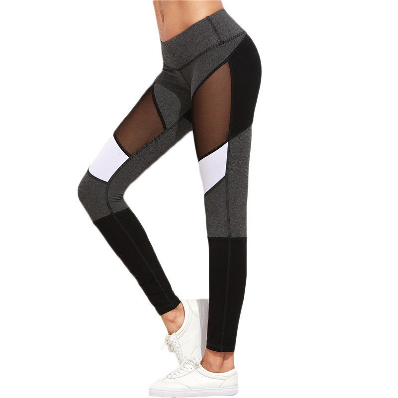Monica Mesh Leggings Women Fitness Color Block Workout Pants