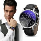 Leather Analog Quarts Watches Blue Ray for men